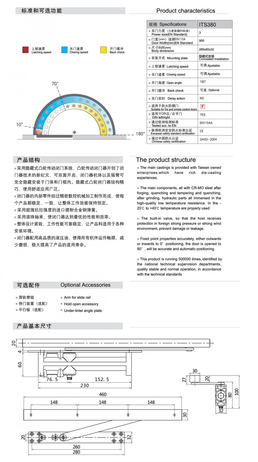 ITS380隱藏式閉門器